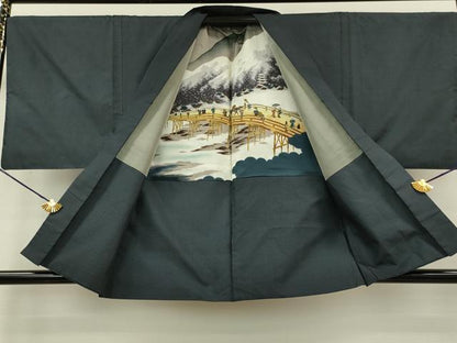 平和屋着物●男性　本場大島紬　アンサンブル　100亀甲　総詰め　正絹　逸品　DAAV3340du