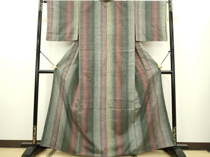 平和屋着物●上質な紬 間道 正絹 逸品 DAAV3344du
