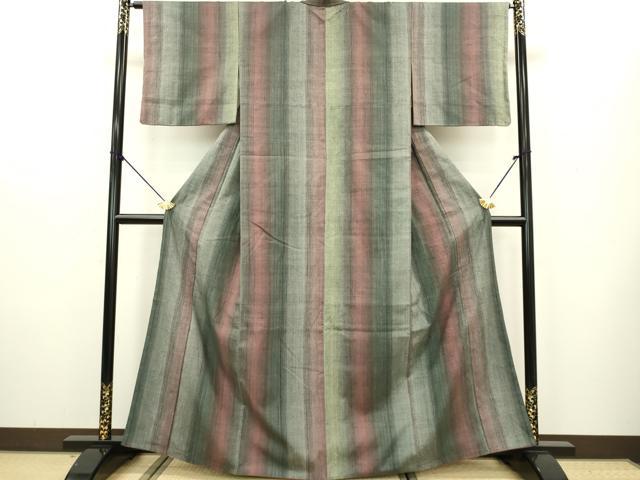 平和屋着物●上質な紬 間道 正絹 逸品 DAAV3344du