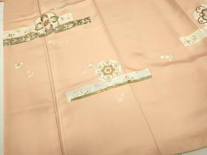 平和屋着物●訪問着 駒刺繍 正倉院花文 金彩 正絹 逸品 DAAV3345du