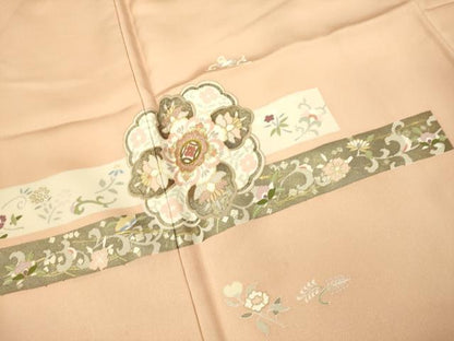 平和屋着物●訪問着 駒刺繍 正倉院花文 金彩 正絹 逸品 DAAV3345du
