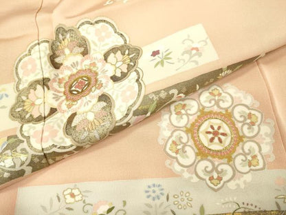 平和屋着物●訪問着 駒刺繍 正倉院花文 金彩 正絹 逸品 DAAV3345du