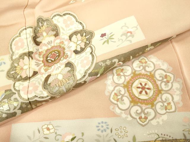 平和屋着物●訪問着 駒刺繍 正倉院花文 金彩 正絹 逸品 DAAV3345du