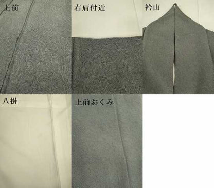 平和屋着物●江戸小紋 鮫小紋柄 黒地 正絹 逸品 DAAV3346du