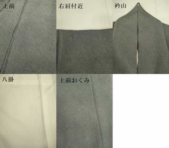 平和屋着物●江戸小紋 鮫小紋柄 黒地 正絹 逸品 DAAV3346du