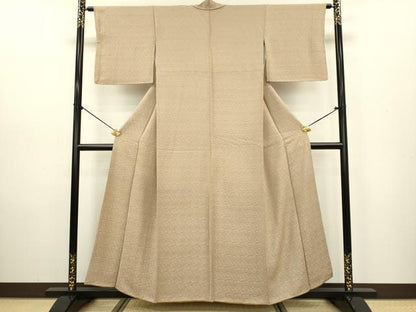平和屋着物●上質な小紋 流水文 柴染色 正絹 逸品 DAAV3356du