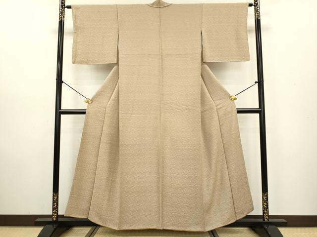 平和屋着物●上質な小紋 流水文 柴染色 正絹 逸品 DAAV3356du