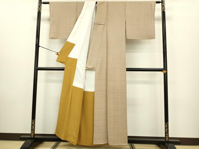 平和屋着物●上質な小紋 流水文 柴染色 正絹 逸品 DAAV3356du