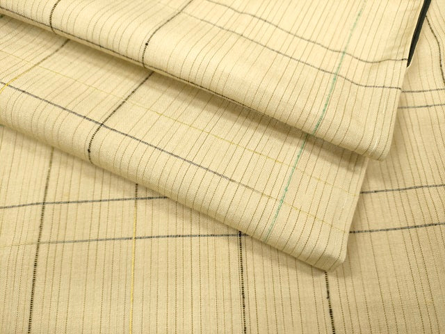 平和屋着物●上質な紬  格子　正絹　逸品　未使用　DAAV3357du