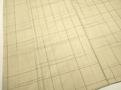 平和屋着物●上質な紬  格子　正絹　逸品　未使用　DAAV3357du