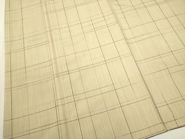 平和屋着物●上質な紬  格子　正絹　逸品　未使用　DAAV3357du