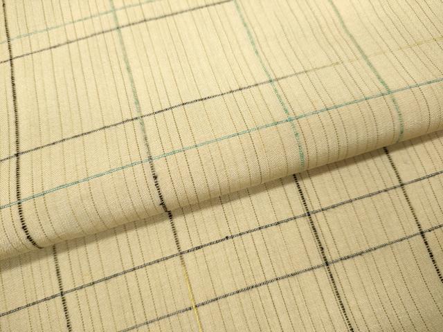 平和屋着物●上質な紬  格子　正絹　逸品　未使用　DAAV3357du