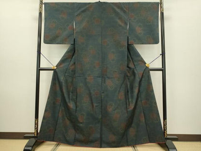 平和屋着物●本場大島紬　舞花文　正絹　逸品　DAAV3360du