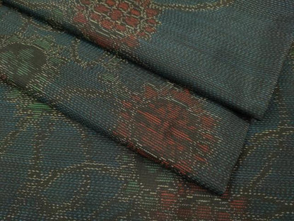 平和屋着物●本場大島紬　舞花文　正絹　逸品　DAAV3360du