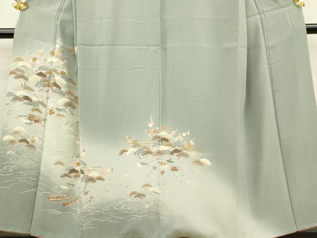平和屋着物●訪問着　松竹梅　暈し染め　金彩　正絹　逸品　DAAV3368du