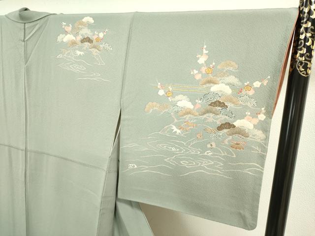 平和屋着物●訪問着　松竹梅　暈し染め　金彩　正絹　逸品　DAAV3368du