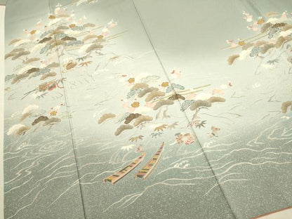 平和屋着物●訪問着　松竹梅　暈し染め　金彩　正絹　逸品　DAAV3368du