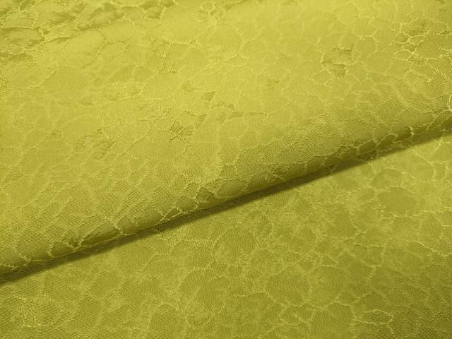 平和屋着物●上質な色無地　吉祥地紋　菜種油色　正絹　逸品　DAAV3370du