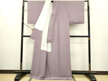 平和屋着物●上質な色無地 梅鼠色 正絹 逸品 DAAV3371du