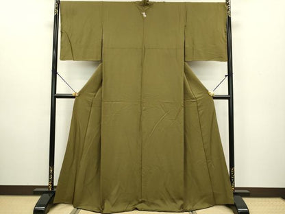 平和屋着物●上質な色無地 路考茶色 正絹 逸品 DAAV3373du
