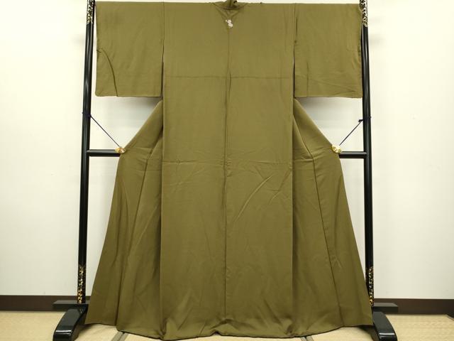 平和屋着物●上質な色無地 路考茶色 正絹 逸品 DAAV3373du