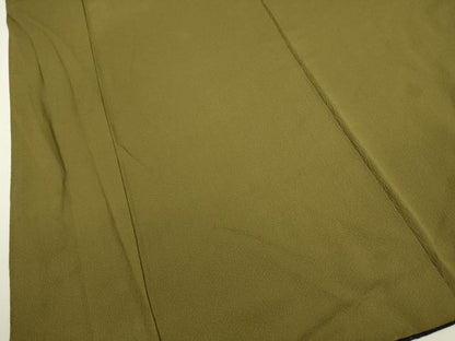 平和屋着物●上質な色無地 路考茶色 正絹 逸品 DAAV3373du