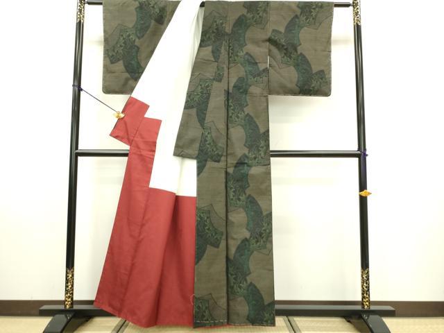 平和屋着物●本場大島紬 地紙重ね花文 正絹 逸品 未使用 DAAV3395du