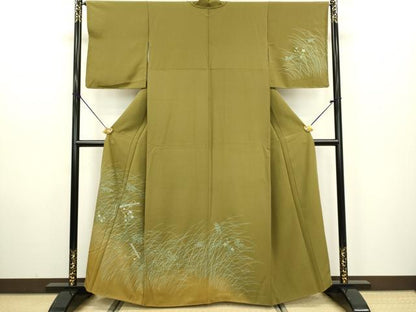 平和屋着物●訪問着 刺繍 笛花文 暈し染め 金銀彩 正絹 逸品 未使用 DAAV3398du