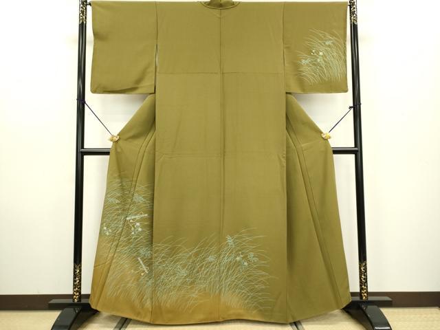 平和屋着物●訪問着 刺繍 笛花文 暈し染め 金銀彩 正絹 逸品 未使用 DAAV3398du