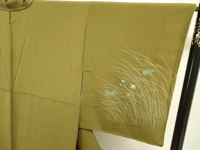 平和屋着物●訪問着 刺繍 笛花文 暈し染め 金銀彩 正絹 逸品 未使用 DAAV3398du