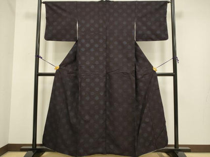平和屋着物●上質な紬 丸文 正絹 逸品 DAAV3446du