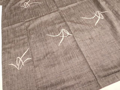 平和屋着物●上質な紬 草葉文 正絹 逸品 未使用 DAAV3451du