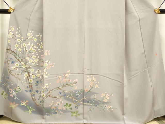 平和屋着物●本加賀友禅作家　梶山伸　色留袖　枝梅文　暈し染め　正絹　逸品　DAAV3473du