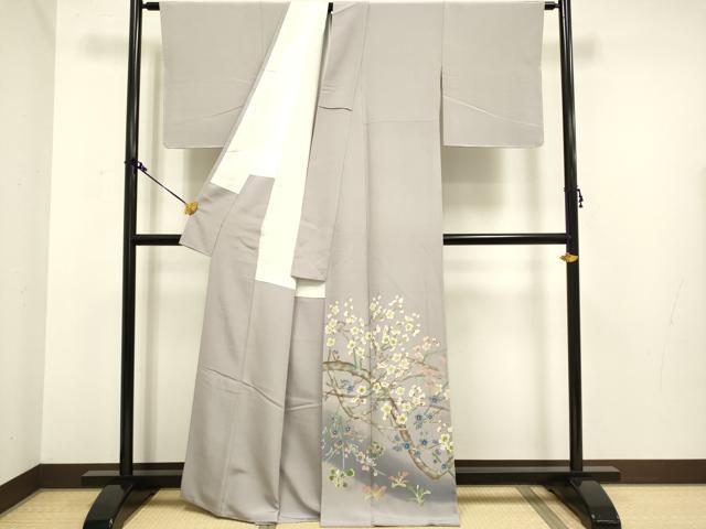 平和屋着物●本加賀友禅作家　梶山伸　色留袖　枝梅文　暈し染め　正絹　逸品　DAAV3473du