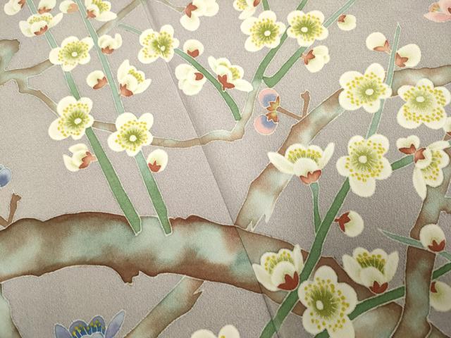 平和屋着物●本加賀友禅作家　梶山伸　色留袖　枝梅文　暈し染め　正絹　逸品　DAAV3473du
