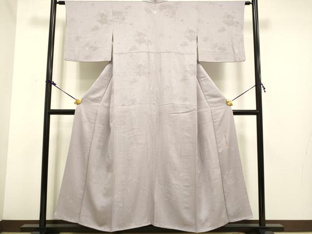 平和屋着物●染色作家　奥田祐斎監修　色無地　文箱花地紋　ローズミスト色　正絹　逸品　DAAV3477du