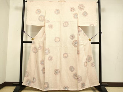 平和屋着物●上質な小紋 総絞り 花丸文 正絹 逸品 DAAV3481du