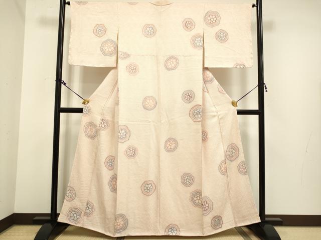 平和屋着物●上質な小紋 総絞り 花丸文 正絹 逸品 DAAV3481du
