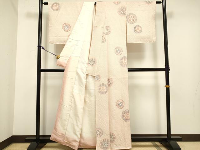 平和屋着物●上質な小紋 総絞り 花丸文 正絹 逸品 DAAV3481du