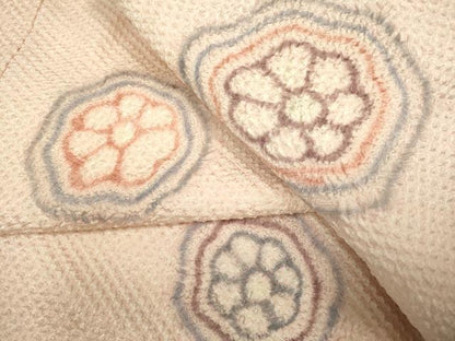 平和屋着物●上質な小紋 総絞り 花丸文 正絹 逸品 DAAV3481du