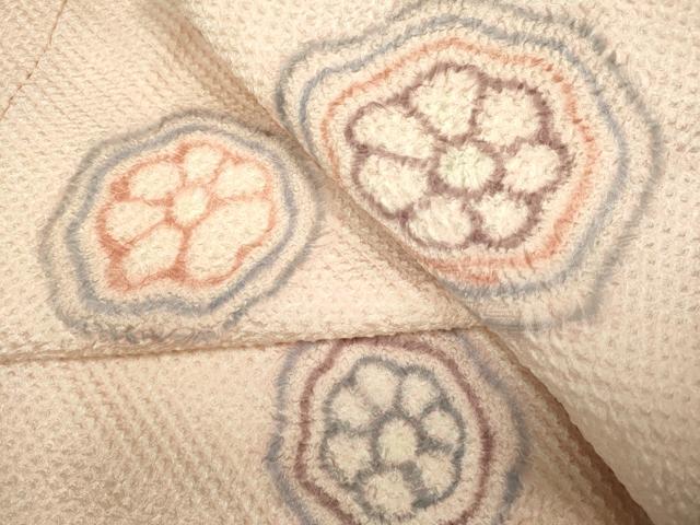 平和屋着物●上質な小紋 総絞り 花丸文 正絹 逸品 DAAV3481du