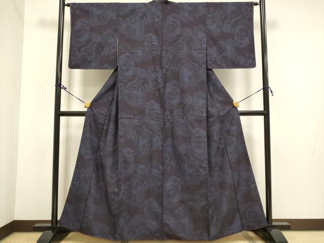 平和屋着物●結城紬 亀甲花文 正絹 逸品 DAAV3493du