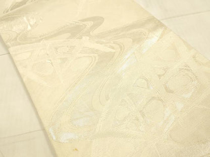 平和屋着物＊夏物　六通柄袋帯　流水籬文　銀糸　正絹　逸品　DAAV3531cm