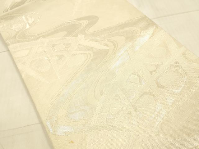 平和屋着物＊夏物　六通柄袋帯　流水籬文　銀糸　正絹　逸品　DAAV3531cm