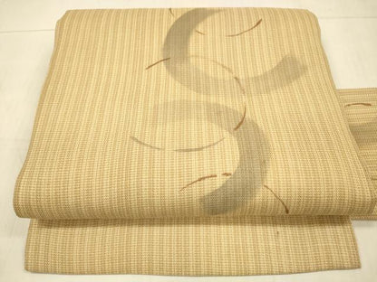平和屋着物＊夏物 九寸名古屋帯 手描き 抽象文様 金糸 正絹 逸品 DAAV3554cm
