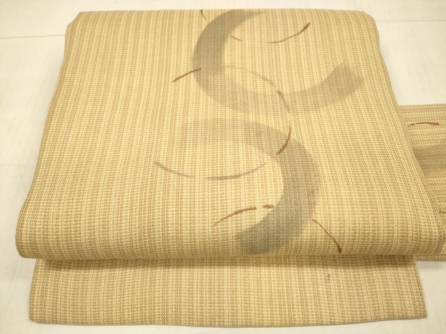 平和屋着物＊夏物 九寸名古屋帯 手描き 抽象文様 金糸 正絹 逸品 DAAV3554cm