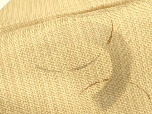 平和屋着物＊夏物 九寸名古屋帯 手描き 抽象文様 金糸 正絹 逸品 DAAV3554cm