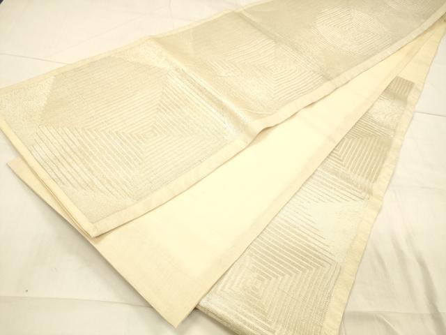 平和屋着物＊夏物　六通柄袋帯　抽象文様　銀糸　正絹　逸品　DAAV3594cm