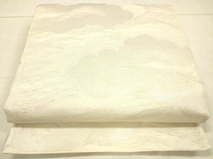 平和屋着物＊夏物　六通柄袋帯　雲文　銀糸　正絹　逸品　DAAV3596cm