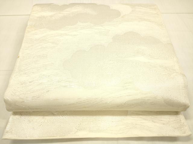 平和屋着物＊夏物　六通柄袋帯　雲文　銀糸　正絹　逸品　DAAV3596cm